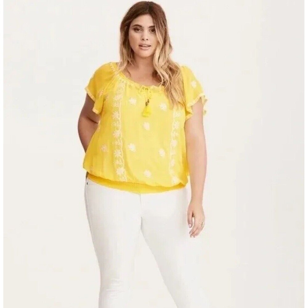 Torrid Yellow Floral Blouse